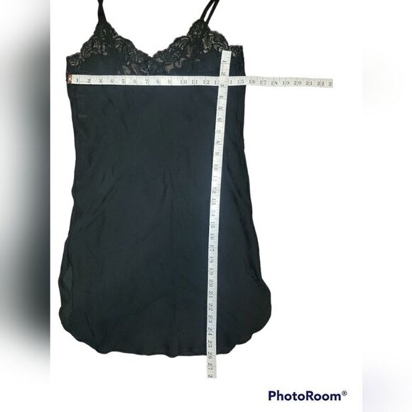 Vintage Natori Black Slip Chemise Nightgown Lingerie S/M - Picture 9 of 10